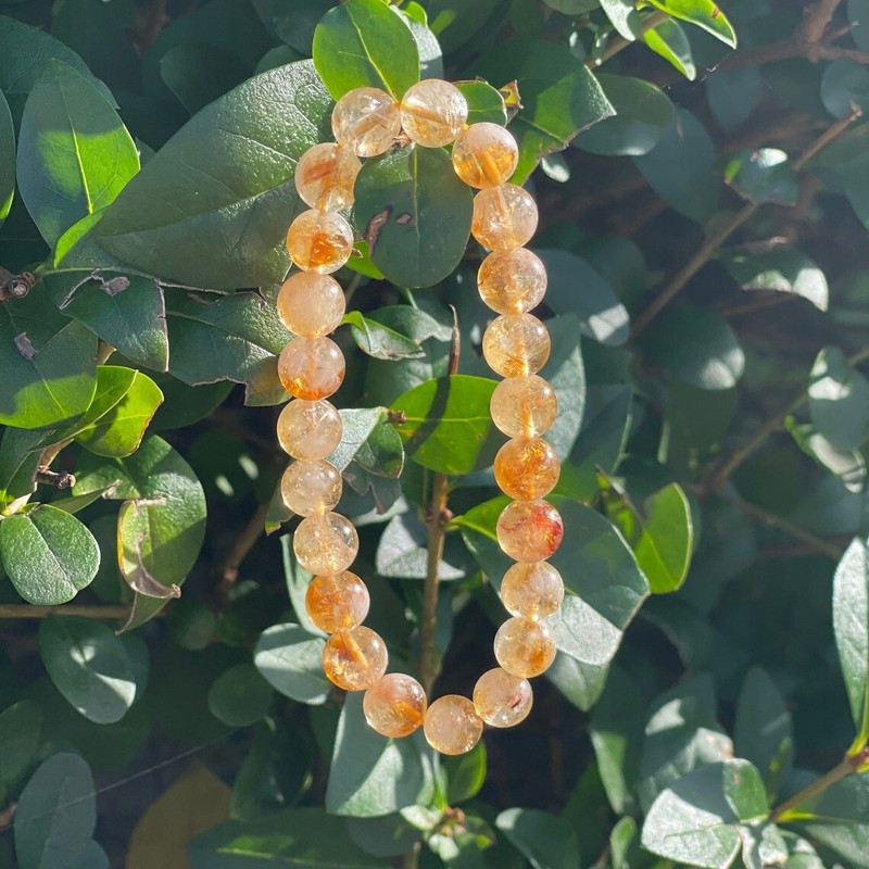 Natural Citrine Stone Bracelet 8mm Yellow Crystal Gemstone Stretch Bracelet gallery