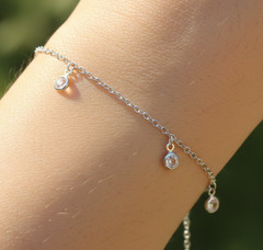 Silver Tone Solitaire Bracelet 925 Silver Plated Designer Bracelet For Women
