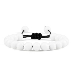 Natural Stone Beads Bracelet 8mm Adjustable Braided Rope Men Women Gift
