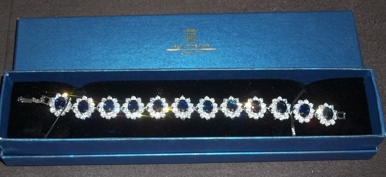 Gem Stone King Sapphire Diamond Rhinestone Bracelet Costume Jewelry New gallery