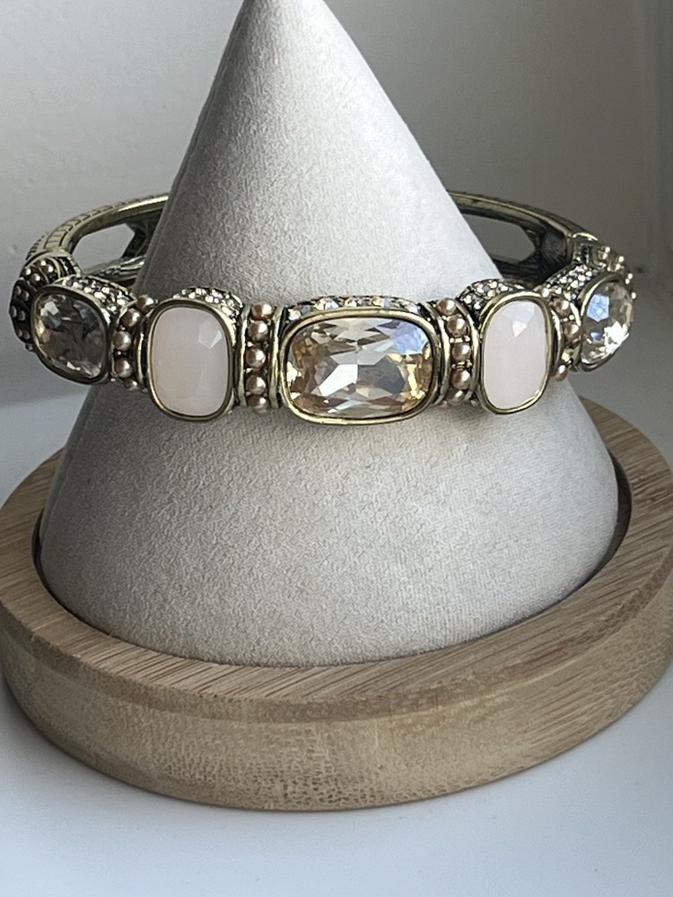 HEIDI DAUS Grand Slam Golden Shadow Crystal Deco Bracelet Large #9.