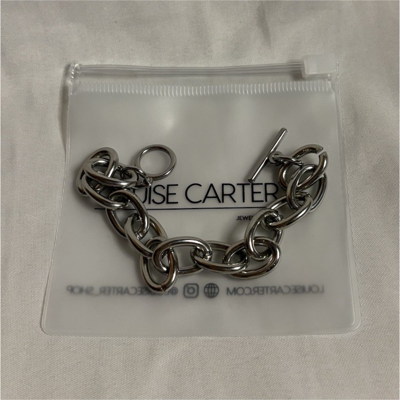 Louise Carter Silver Tone Stainless Steel Cable Chain Toggle Bracelet