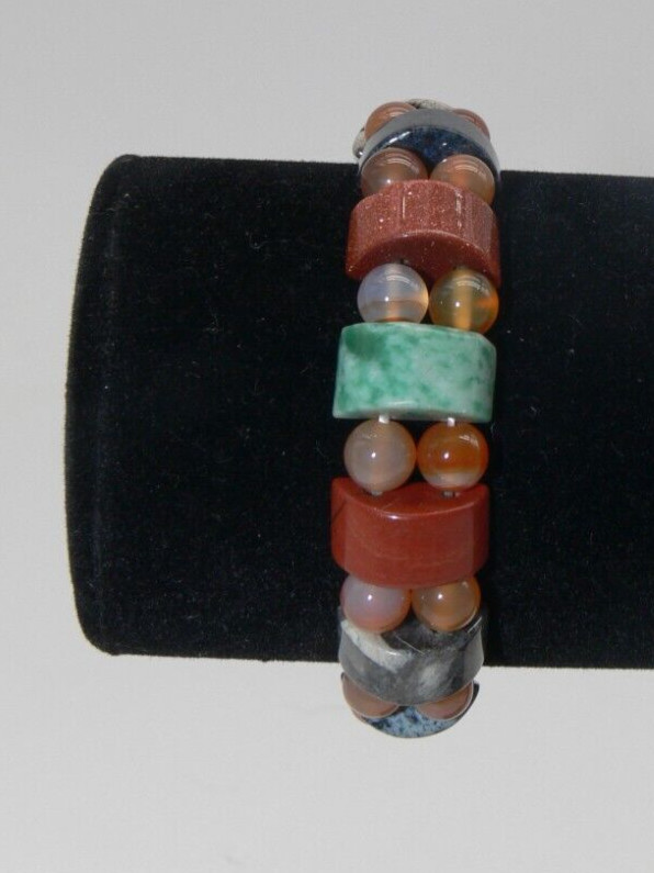 Polished Natural Stone Stretch Earth tone Bracelet gallery
