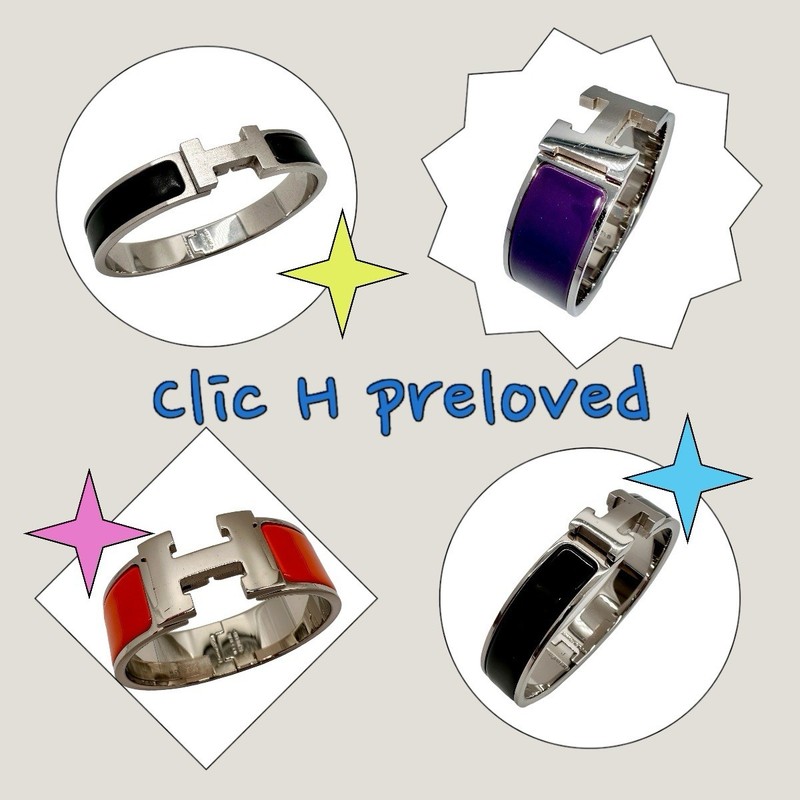Hermés Bracelet Clic Clac H Silver Orange Wide Bangle Unisex Stainless Steel Gift gallery