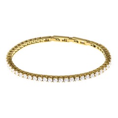 Ernstes Design Evia Bracelet from Stainless Steel Gold Plated with Zirconia A662