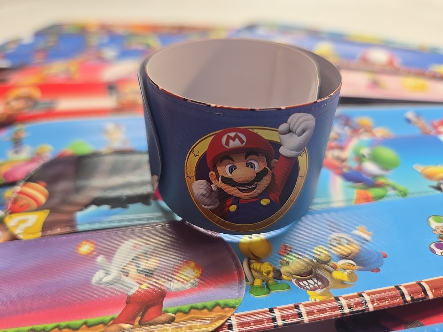 Super Mario Brothers Mixed Slap Band Snap Bracelet 12pc Party Fun Bag Stuffers gallery