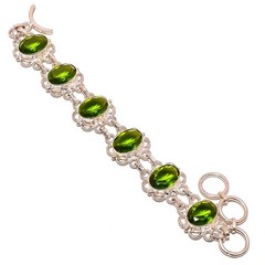 Peridot Gemstone 925 Silver Plated Jewelry Tennis Bracelet 7-7.99″ TB7511-82
