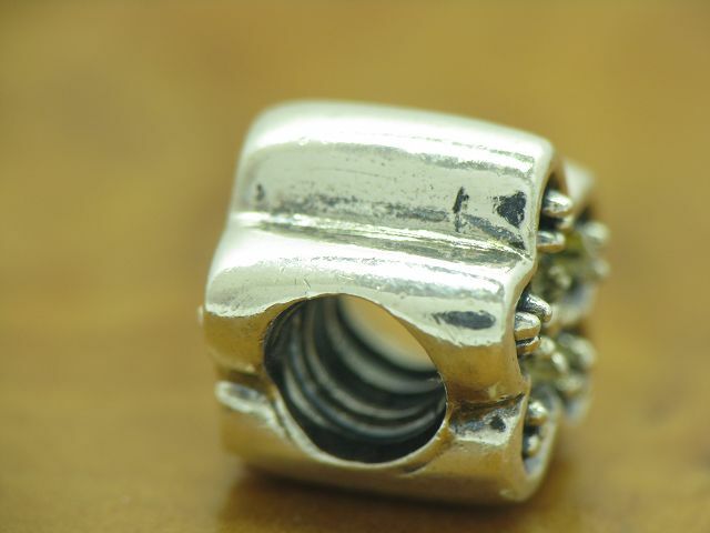925 Sterling Silver Bead with Cubic Zirconia Trim / Charm / Floral / Flower / 3.6g gallery