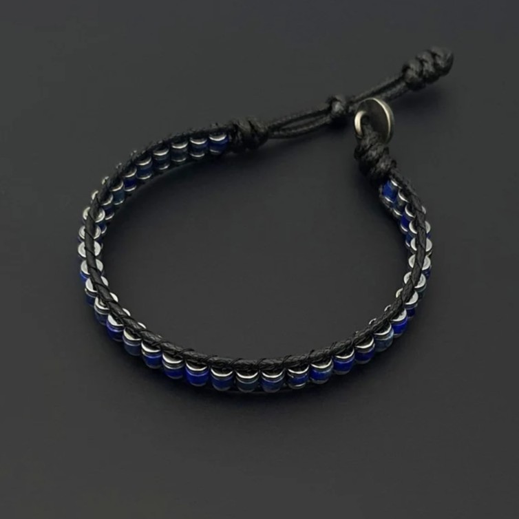 Lapis Lazuli Leather Crystal Healing Women Men Protection Retro Bracelet Gifts gallery