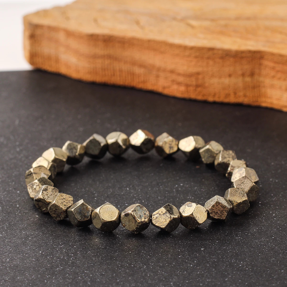 Chalcopyrite Wealth Prosperity Bracelet Handmade Natural Irregular Cut Energy gallery