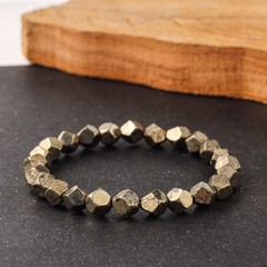 Chalcopyrite Wealth Prosperity Bracelet Handmade Natural Irregular Cut Energy