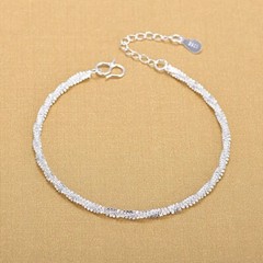 Womens 925 Sterling Silver Elegant Link Chain Vogue Foot Ankle Bracelet #A34
