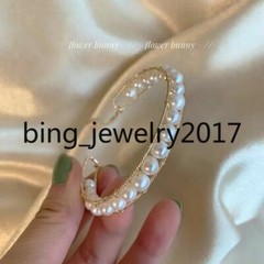 Retro fresh natural akoya AAA 4-5mm White Pearl Bracelet adjustable 14k gold