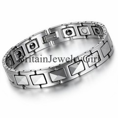 High Polished Men’s Tungsten Bangle Bracelet Wristband Magnetic Link Chain