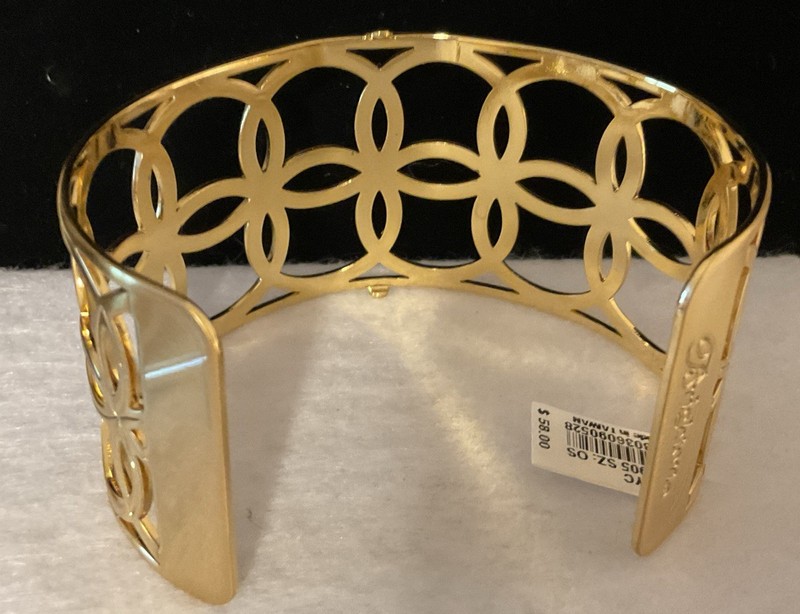 BRIGHTON NWT WIDE CHRISTO NYC GOLD CUFF +NIP REVERSIBLE LEATHER STRAP RP:$78 gallery