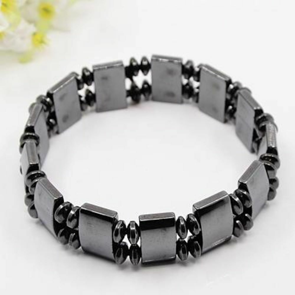 Magnetic Hematite Bracelet Pain Relief Powerfull Elastic Therapy Arthritis P276 gallery