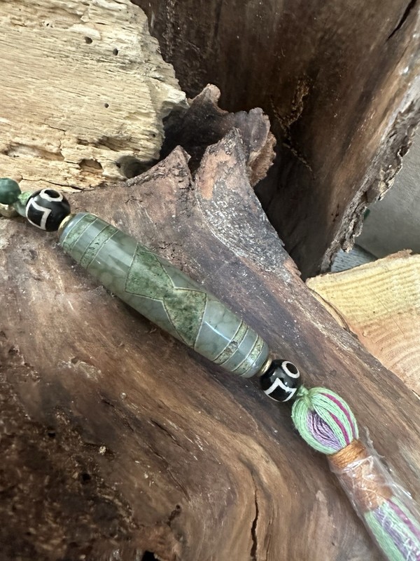 108Bead Prayer Mala: Traditional Knot~Lightning 5 Eyed Dzi Bead~Body~Mind~Spirit gallery