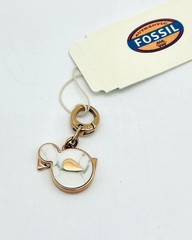 Fossil Rose Gold Tone Bird Charm Howlite With Clip