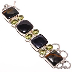 Marra Mamba Jasper & Green Amethyst 925 Sterling Silver Bracelet 7-7.99″ TB0-522
