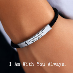 Christian Bracelet Cross Bible Verse Matthew 28:20 Faith Gift for Men Women Gift