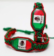1 pc Mexico Pulsera Rope Bracelet Red Green