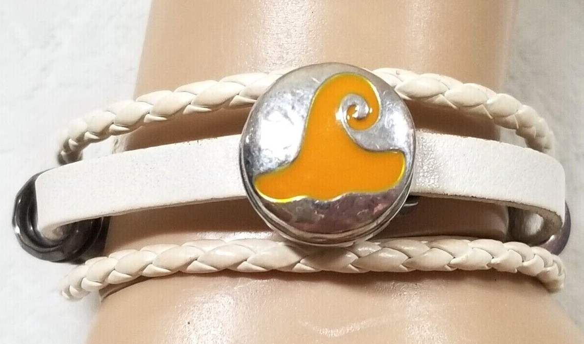 HAT ORANGE 18mm/20mm GINGER SNAP BUTTON POPPER INTERCHANGEABLE JEWELRY gallery
