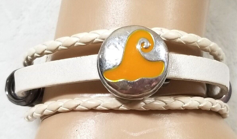 HAT ORANGE 18mm/20mm GINGER SNAP BUTTON POPPER INTERCHANGEABLE JEWELRY gallery