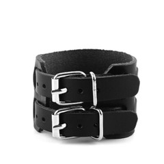 Wide Leather Cuff Bracelet Punk Bangle Wrap Gothic Rock Biker Wristband Strap