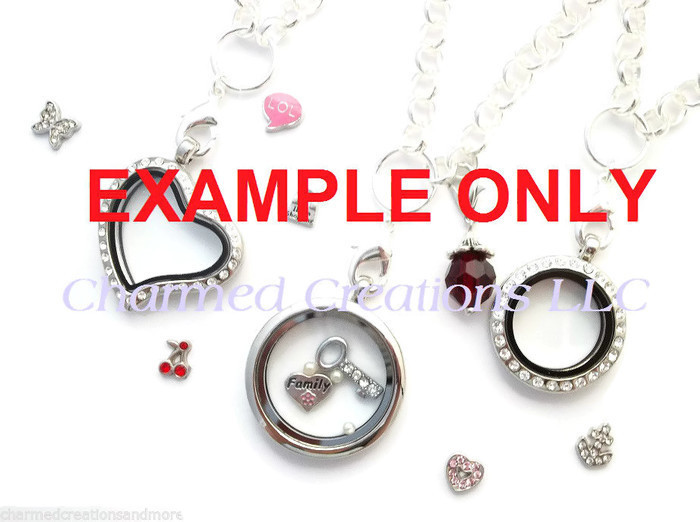 25mm Mini Round Floating Charm Memory Locket Bracelet With Crystals Reversible gallery