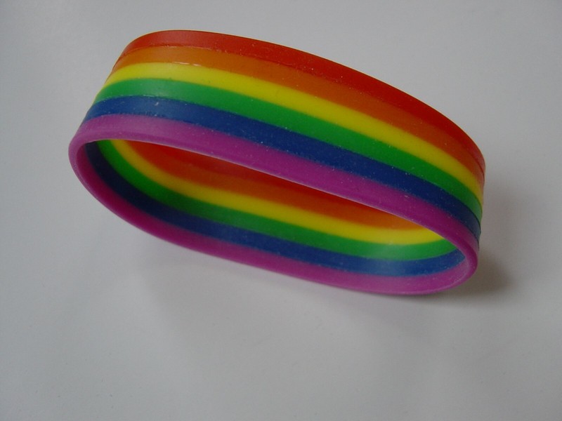Wristband, Silicone bracelet, Pride Party, Rainbow, fancy dress, bright. NEW , gallery