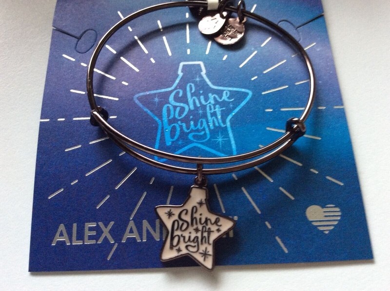 Alex and Ani Shine Bright Ornament Bangle Bracelet Metallic Burgundy NWTBC gallery
