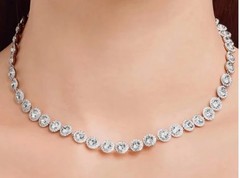 Swarovski Una Angelic Tennis Bracelet Round Cut, Small, White, Rhodium Plated