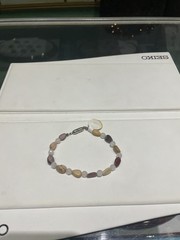 BRACELET 8 ” SCREW IN CLASP BRFOWN LIGHT, DARK BROWN CREAM COLOR STONES