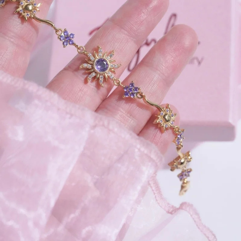 Sparkling Zircon Inlaid Sunflower Flower Bracelet, A Light Luxury Accessory gallery