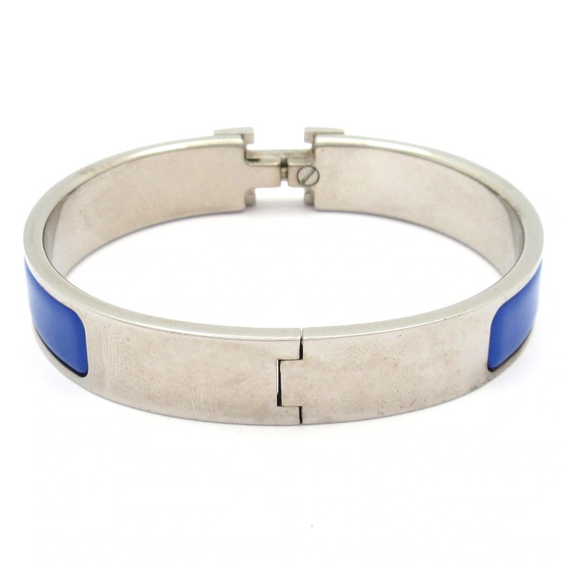 HERMES Clic H Silver Blue Hardware None Bangle gallery