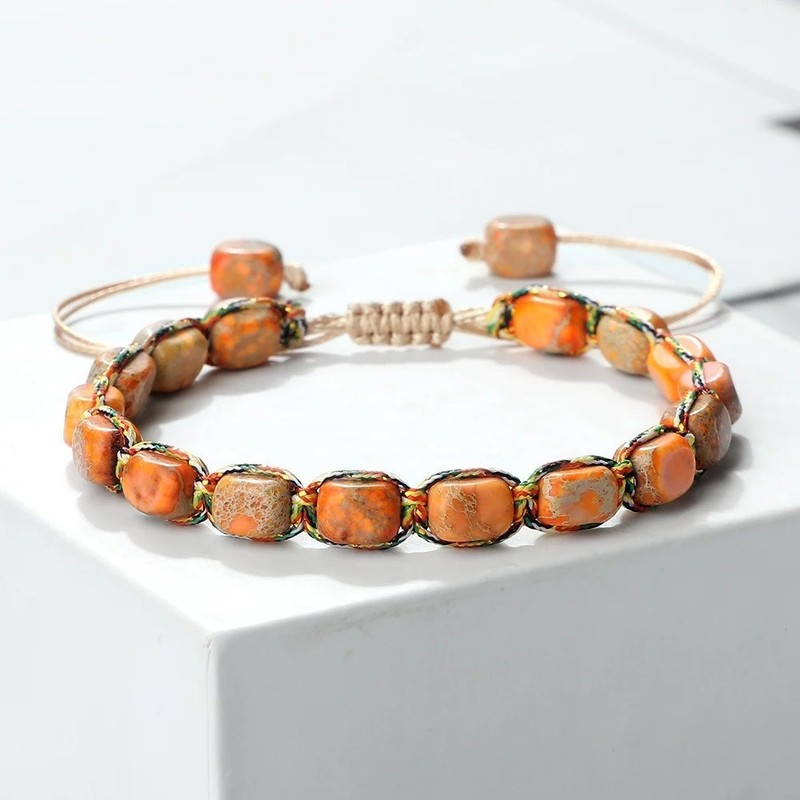 Bohemian Imperial Stone Beaded Bracelet Handmade Adjustable Bangle Jewelry Gifts gallery