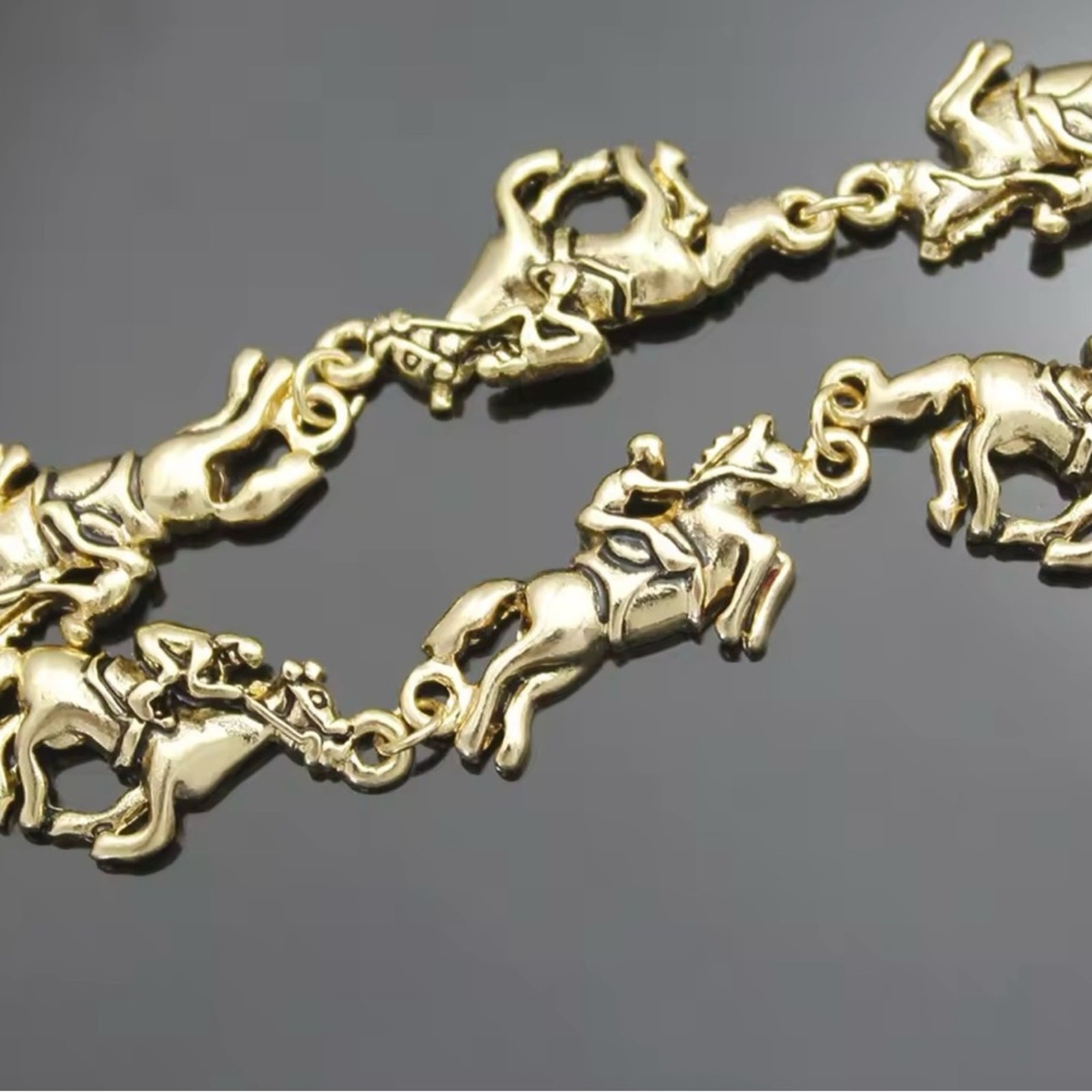 Horse Racing & Jockey Gold Bracelet Kentucky Derby gallery
