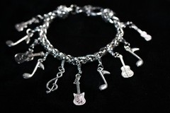 Music Musician Themed Charm Bracelet Silver Pewter Charms 8″ Interchangeable
