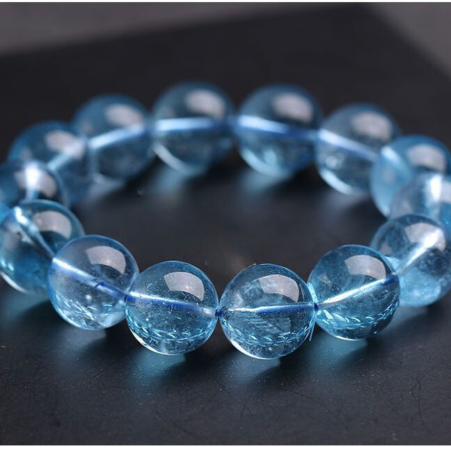 Natural High Ice Sea Blue Treasure Handstring Blue Crystal Transport Stone gallery