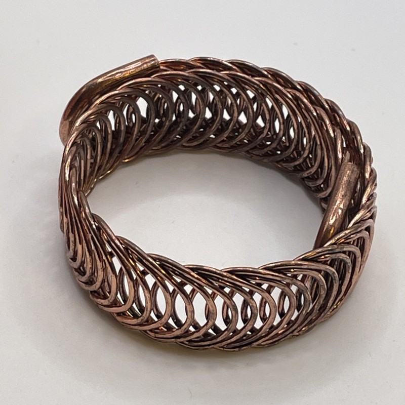 Bracelet Vintage Copper Plated Flexible Overlayed Circles Metal Jewelry gallery