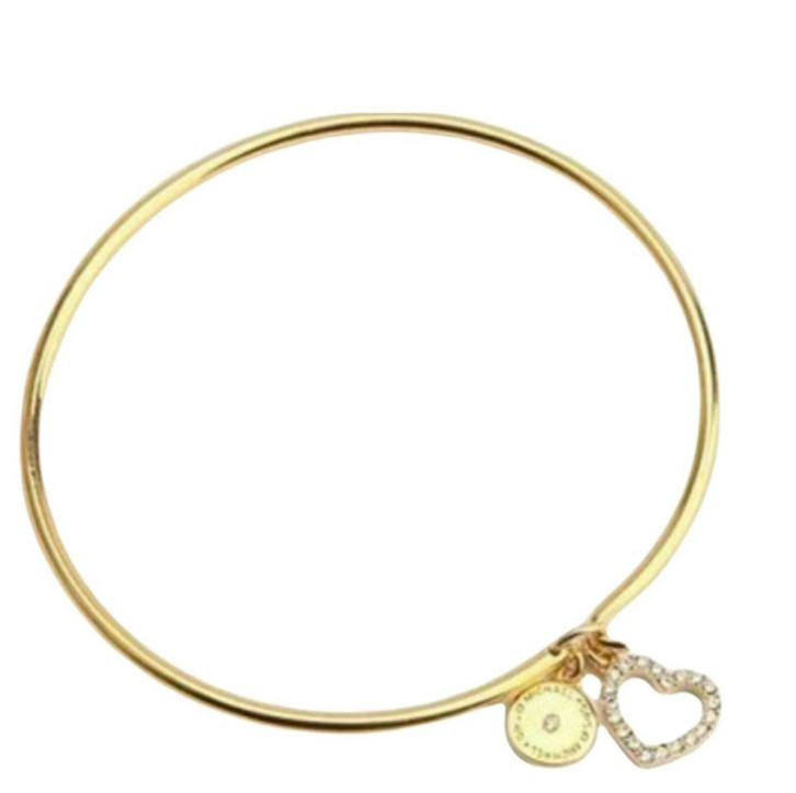Michael Kors MK Logo & Heart Yellow Gold Hook & Eye Bracelet Crystals MKJ7579710 gallery
