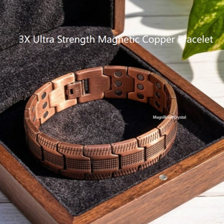 3X Ultra Strength Magnetic Copper Bracelet Vintage Copper Men's Therapy Energy gallery