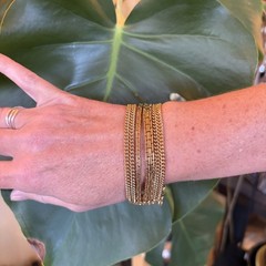 VTG Monet Gold Tone Multiple Chain Bracelet 7.5”