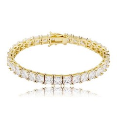 18K Yellow Gold Plated Diamond Tennis Bracelet For Her Available in 4- 9 inches