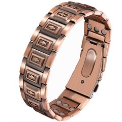 Strong Magnetic Therapy Copper Bracelet for Men Adjustable Arthritis Pain Relief