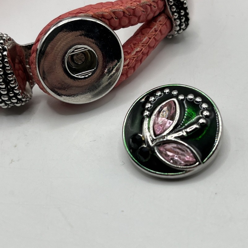 Leather Pink Braid Bracelet Ginger Snap Jewelry Fits 18MM 20MM Charm Buttons gallery