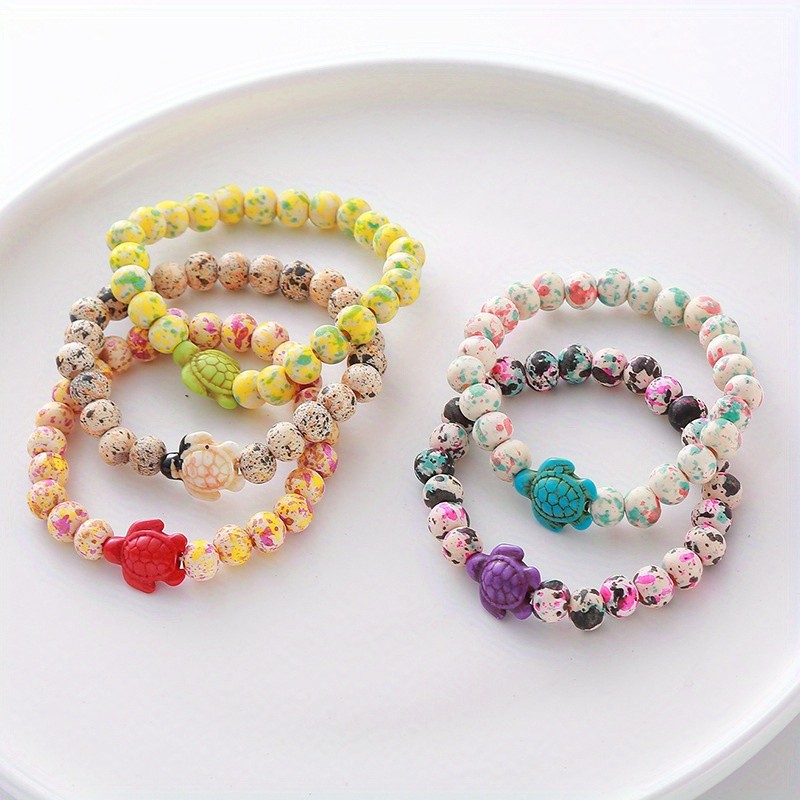 5Pcs Colorful Turtle Beaded Stretch Bracelets Ocean Animal Bangles Beach Jewelry gallery