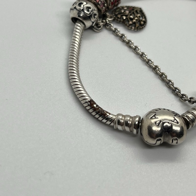 Pandora 7” Bracelet And 3 Charms 2 Spacers Great Starter Sterling 925 gallery