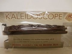 New Kaleidoscope Bracelet For Men Brown Leather Cuff Twisted Adjustable Lot #23