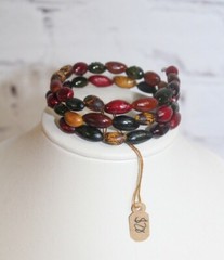 A ~ NWT ~ Latvia Jewelry Beaded Wrap Bracelet Fall Colors